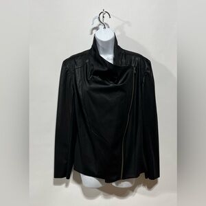Mote Lightweight Soft Faux Suede Zip Up Black Jacket Size Medium New With Tags